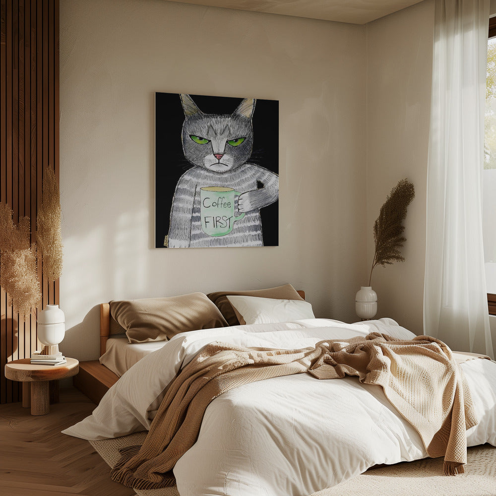 Kaffeekatze | Leinwand