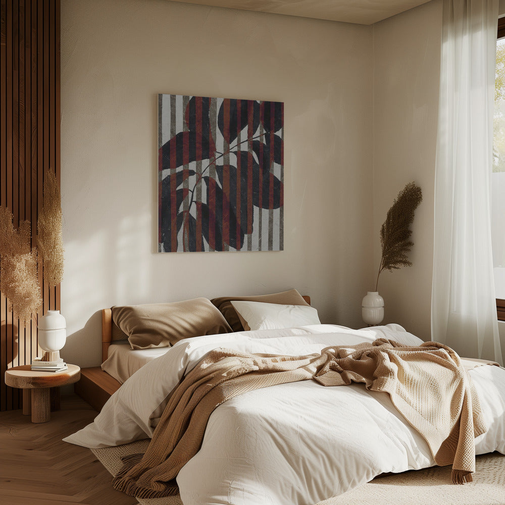 Gestreiftes Botanisches | Leinwand