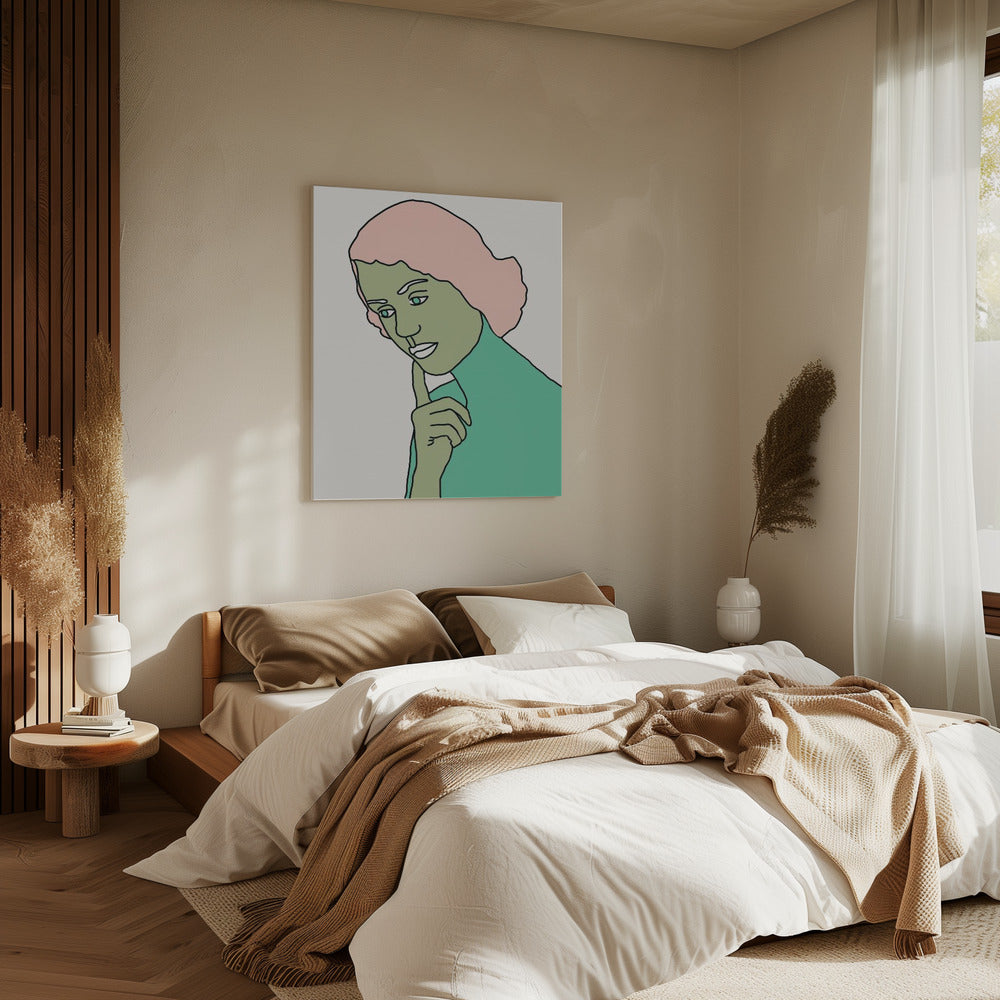 Dame denkt grün | Leinwand