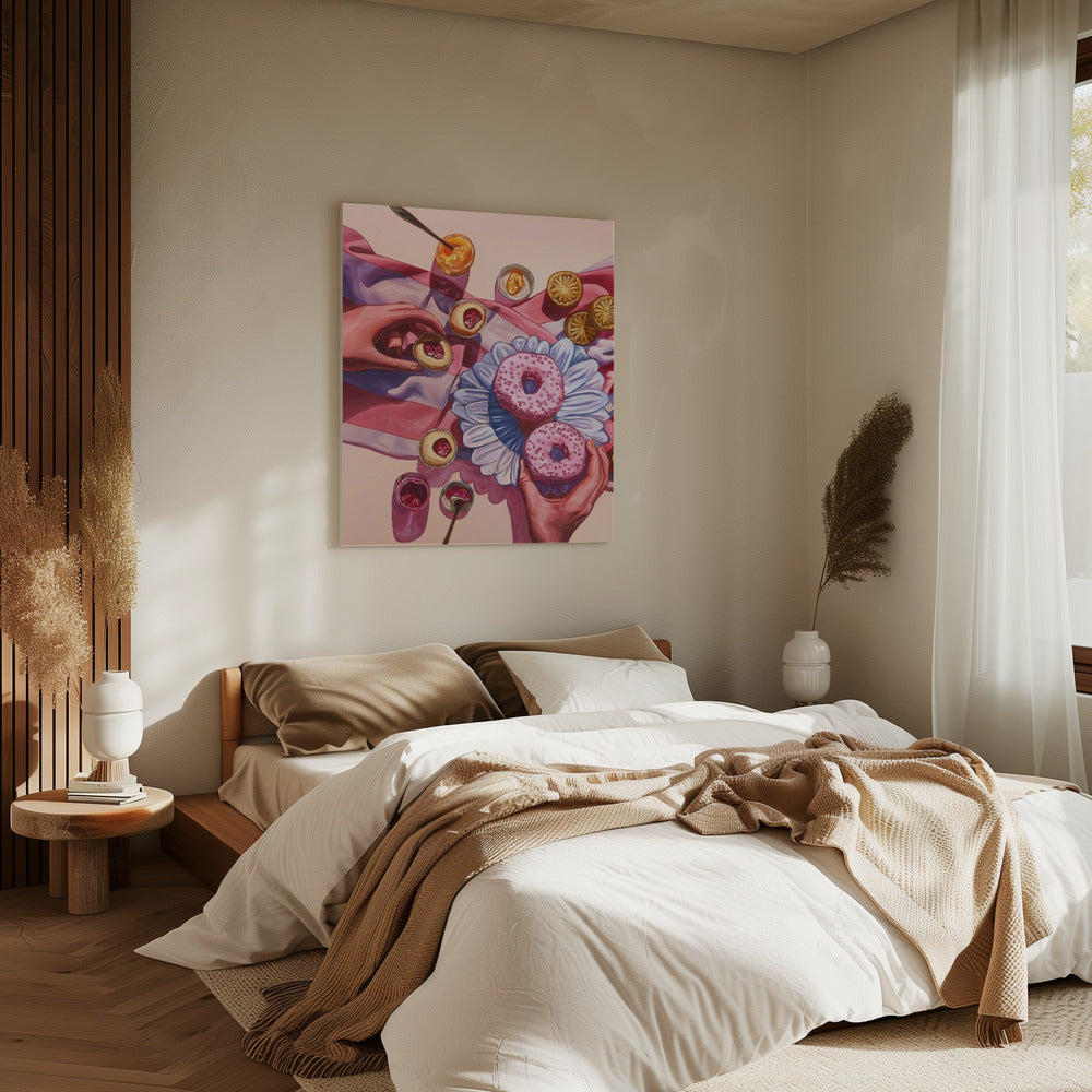 Mittwochs essen wir Pink | Leinwand