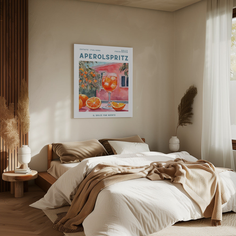 Aperol Spritz, Aquarell, Fresh | Leinwand