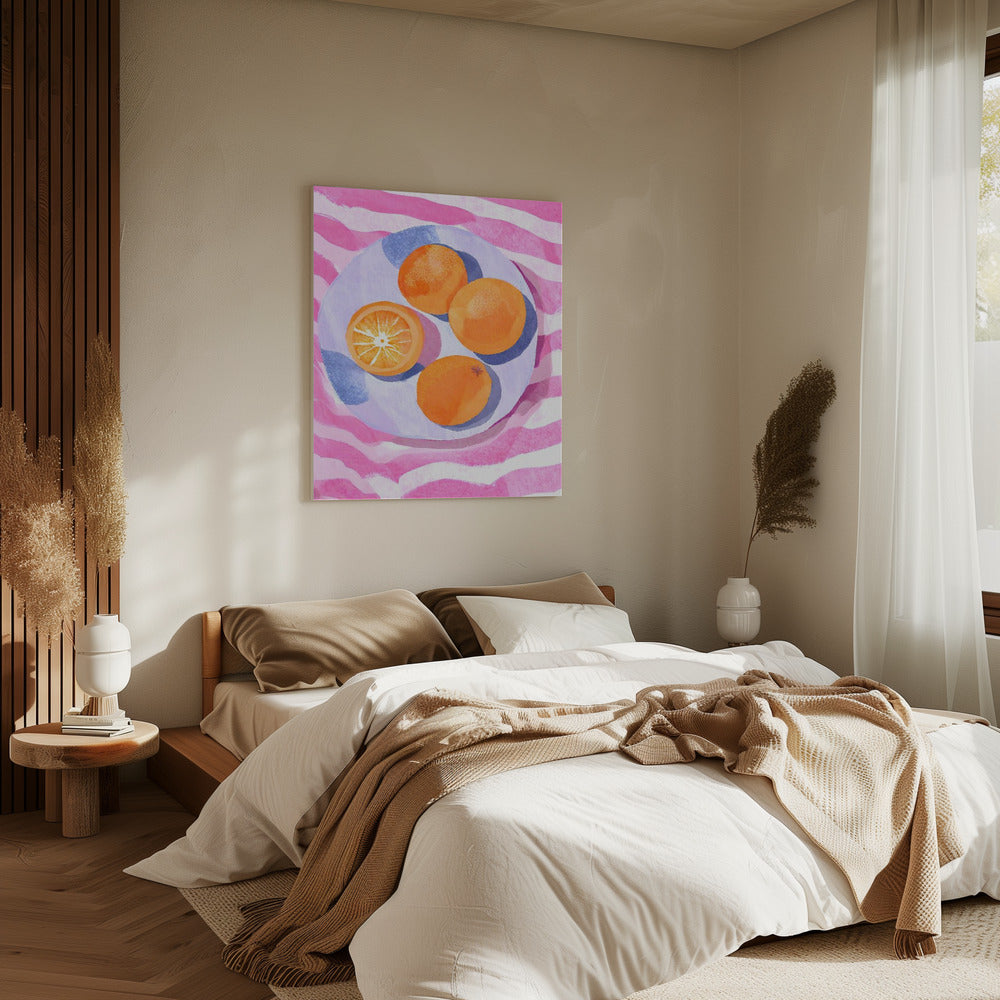 Orangen auf Teller | Leinwand