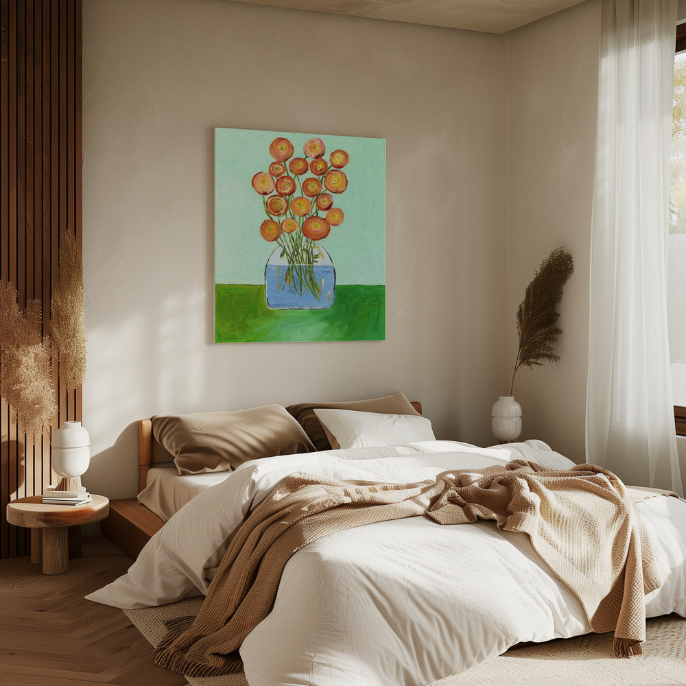 Mohnblumen in Vase | Leinwand