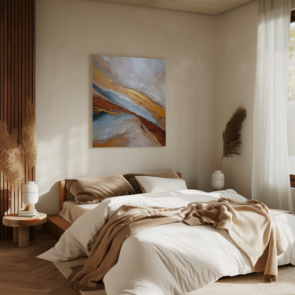 Goldene Horizontwellen | Leinwand