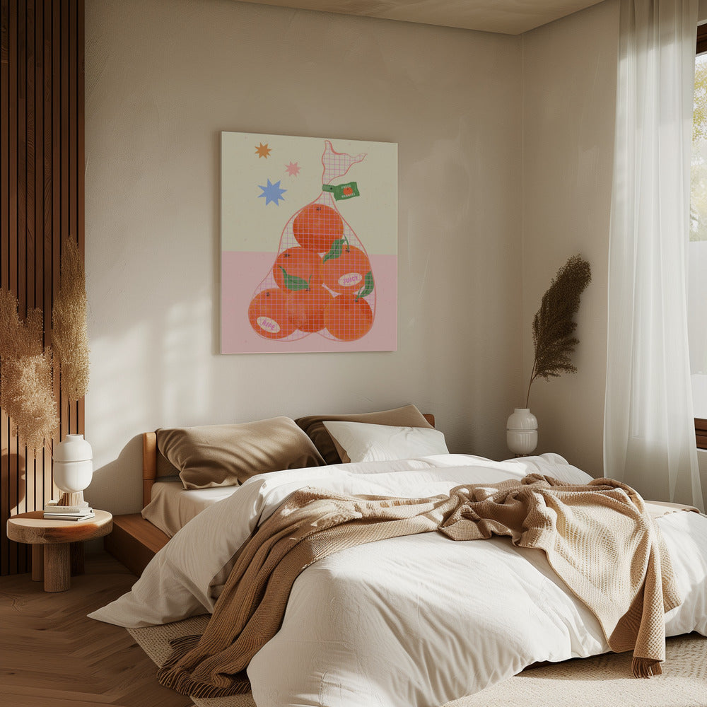 Frische und reife Orangen | Leinwand
