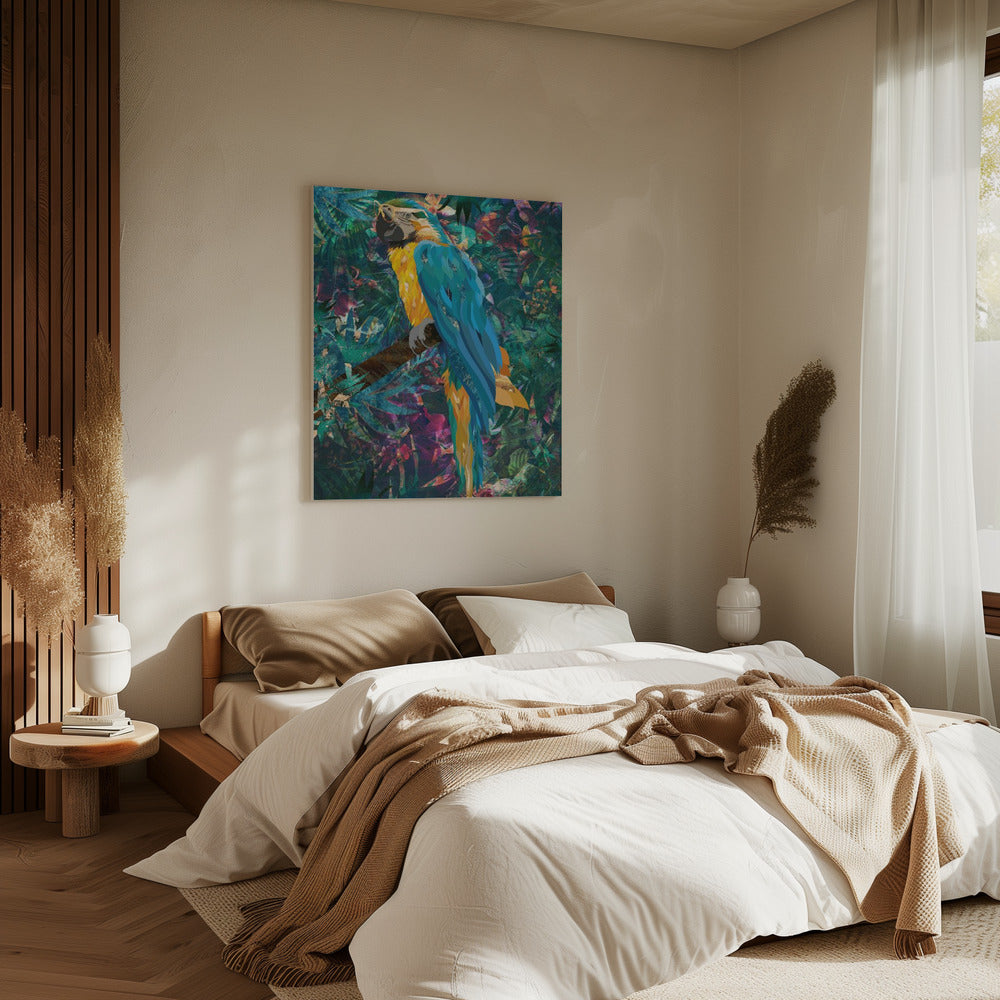Tropical Floral Jungle - Macaw | Canvas