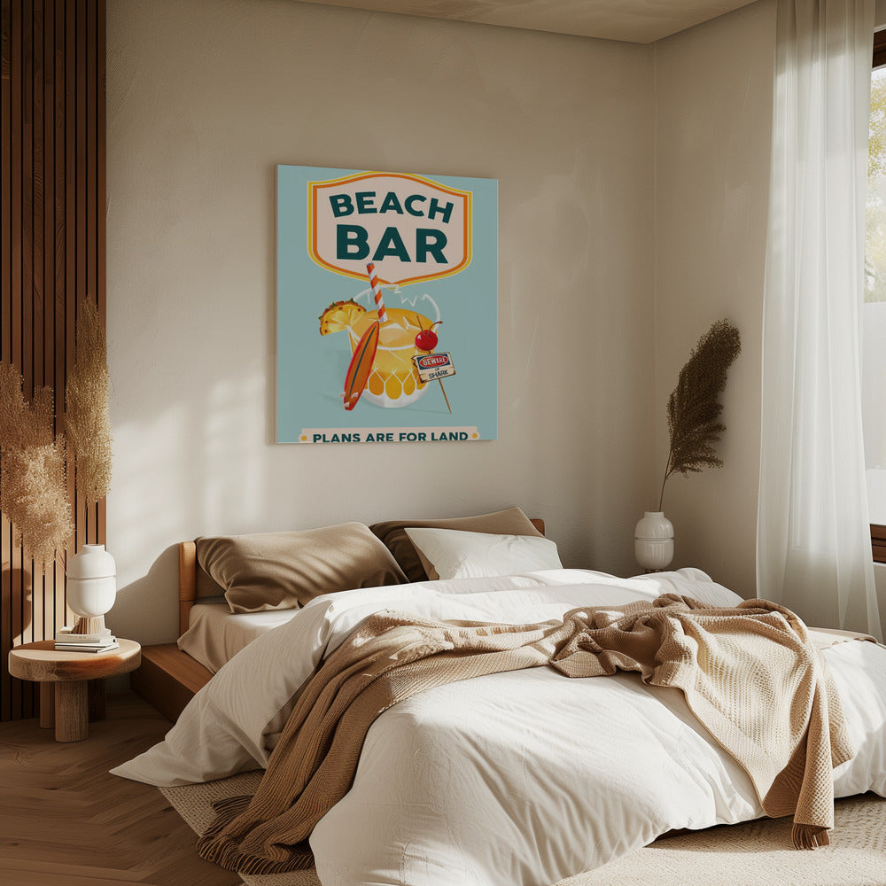 Beach Bar Summer Tropical Cocktail Bar Art | Canvas