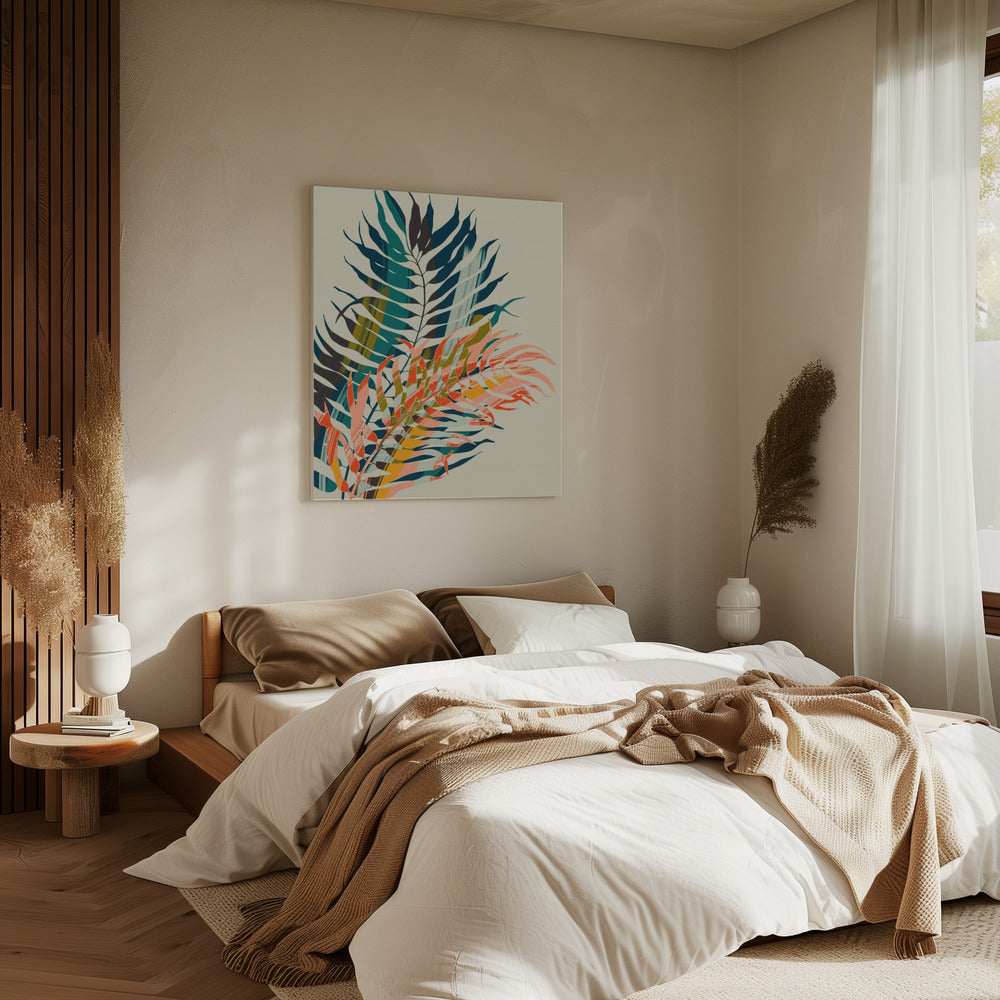 Bunte Palmblätter | Leinwand