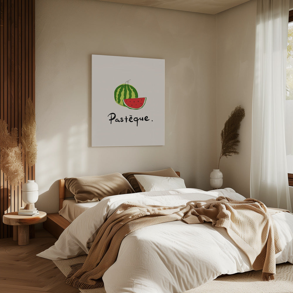Moderne französische Obstkollektion "Wassermelone / Pastèque" | Leinwand