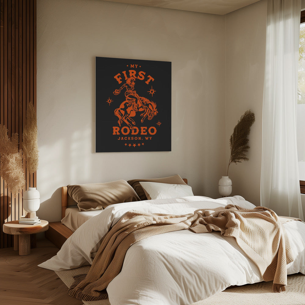 Mein erstes Rodeo Jackson Wyoming Reiten Cowgirl | Leinwand