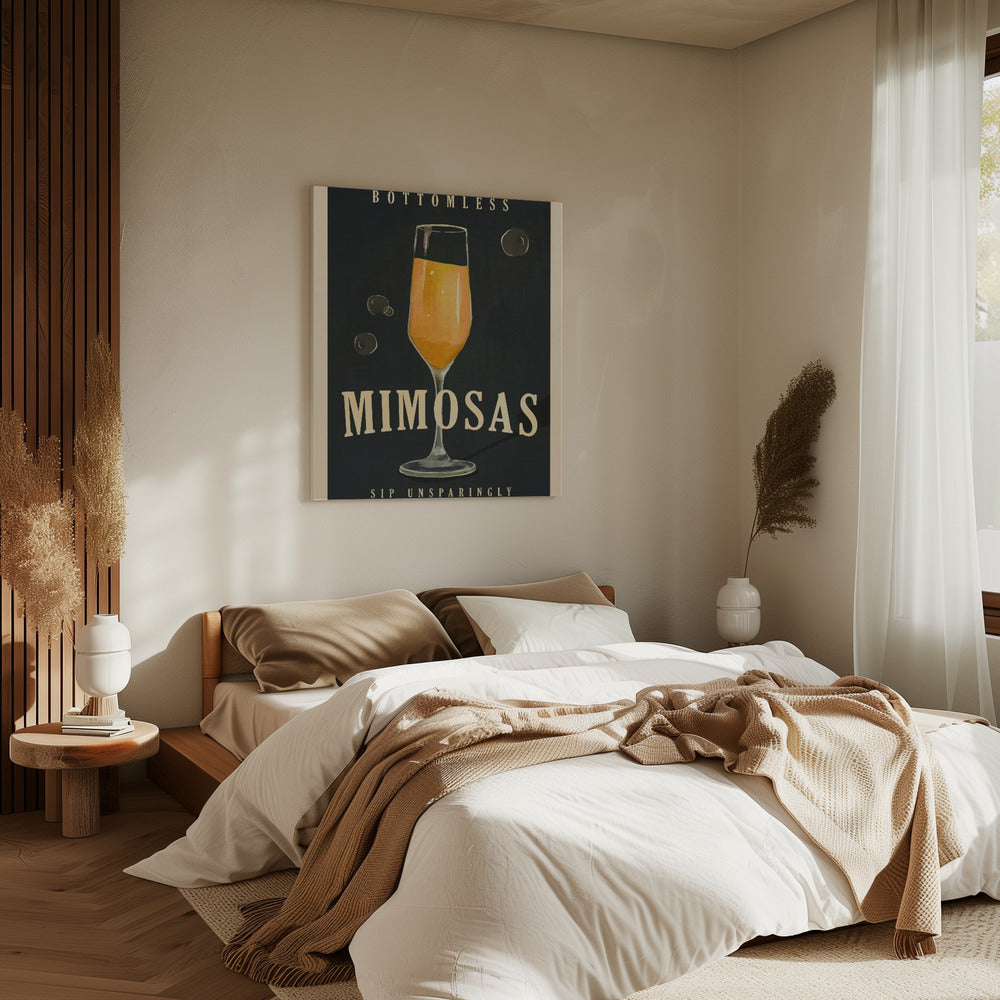 Bottomless Mimosas Art Deco Cocktail Bar Art | Canvas