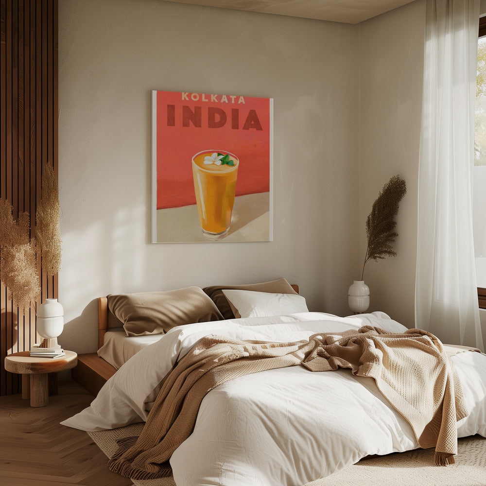 Reiseposter Cocktail Kolkata Indien | Leinwand
