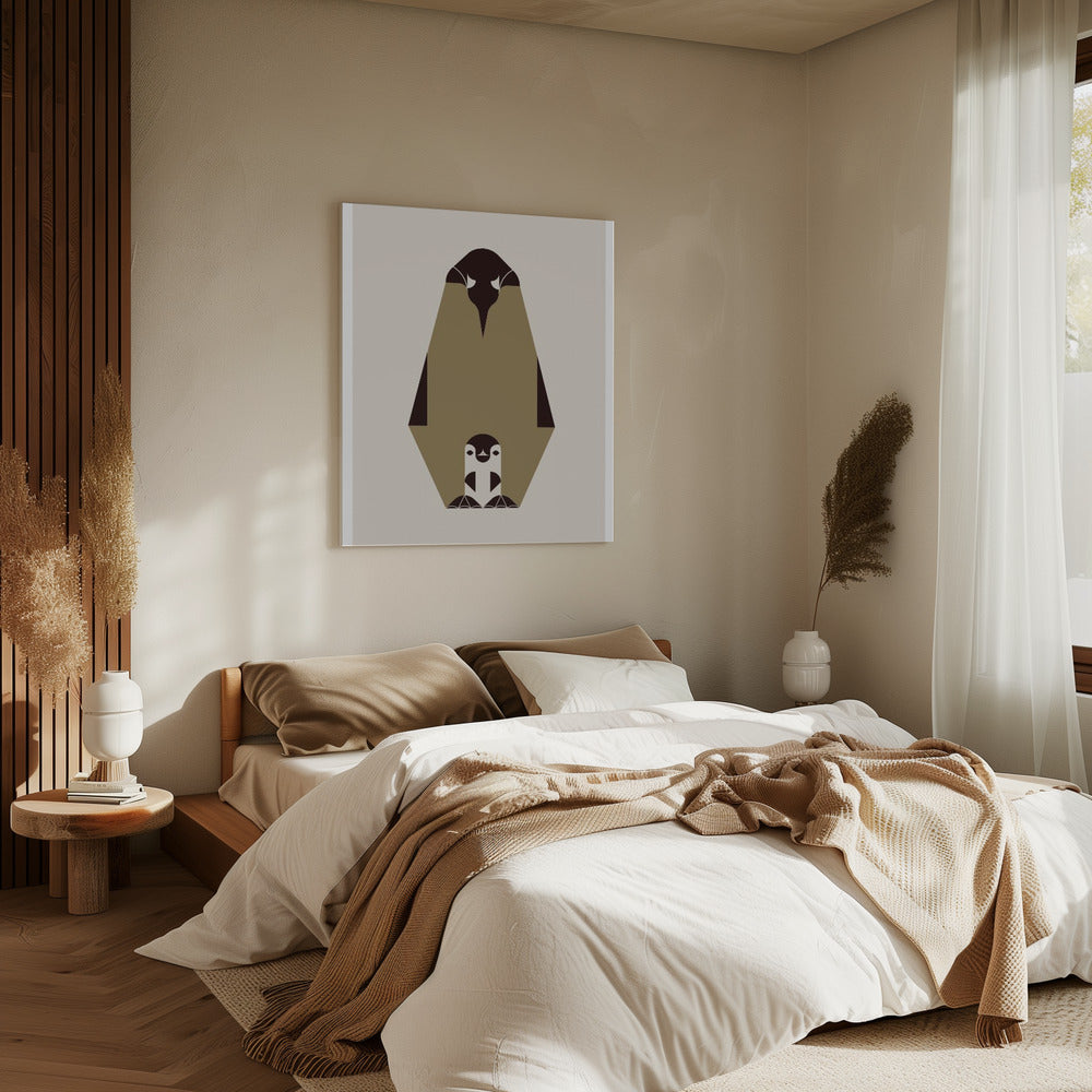 Golden Animals - Königspinguin (weiß) | Leinwand