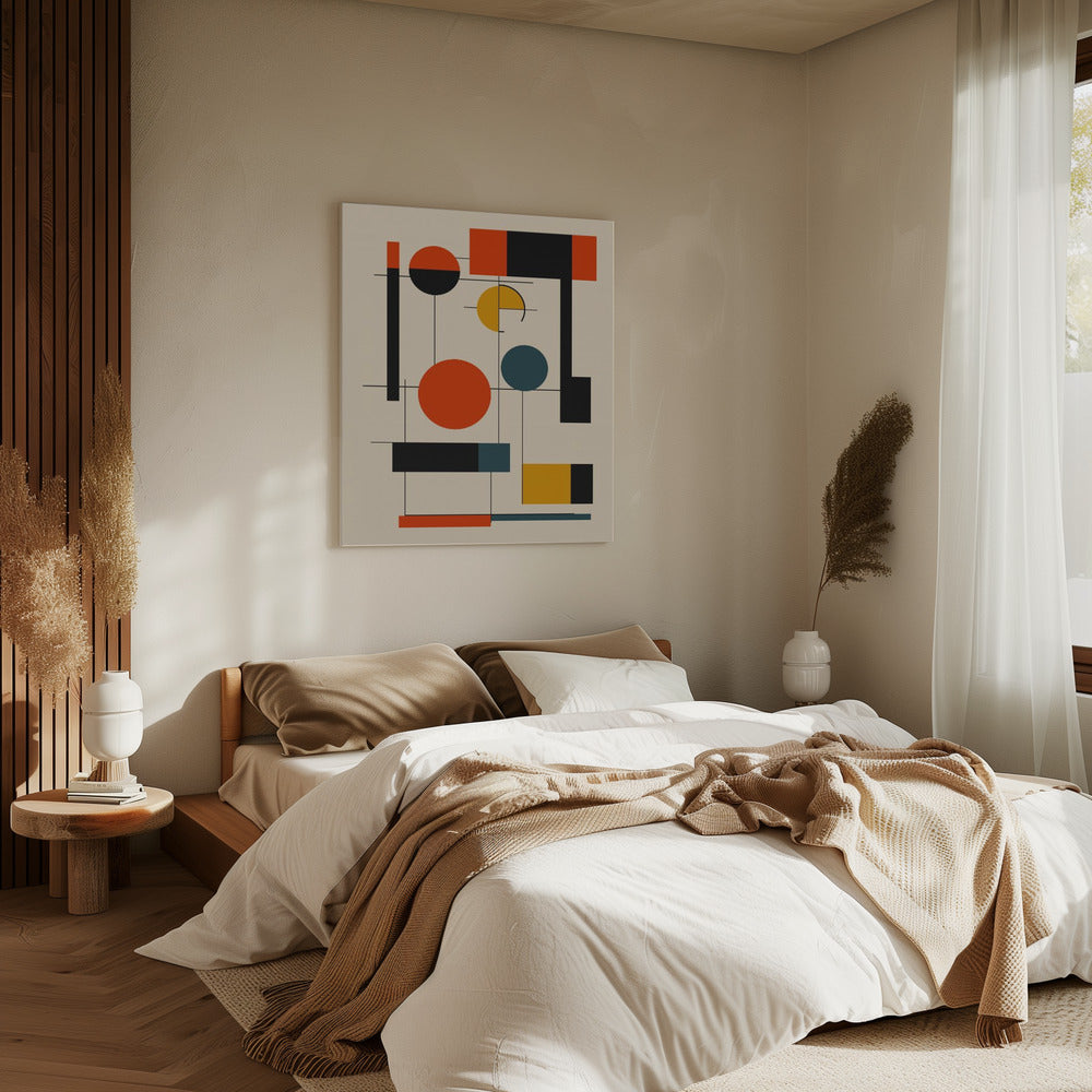 Geometrische Formen und eine ausgewogene FarbpaletteGeometrische Harmonie | Leinwand