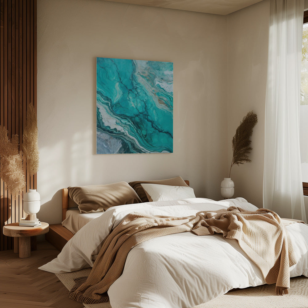 Abstract Patterns With Swirling Turquoise | Canvas