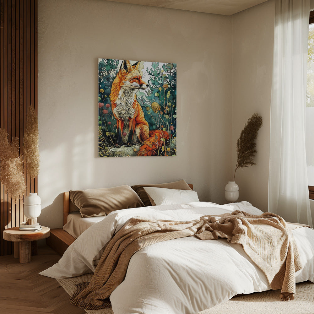 Tier Aquarell Kunst Fuchs 13 | Leinwand
