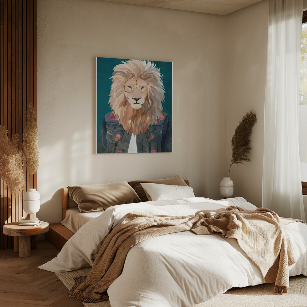 Goldener Modelöwe 2 | Leinwand
