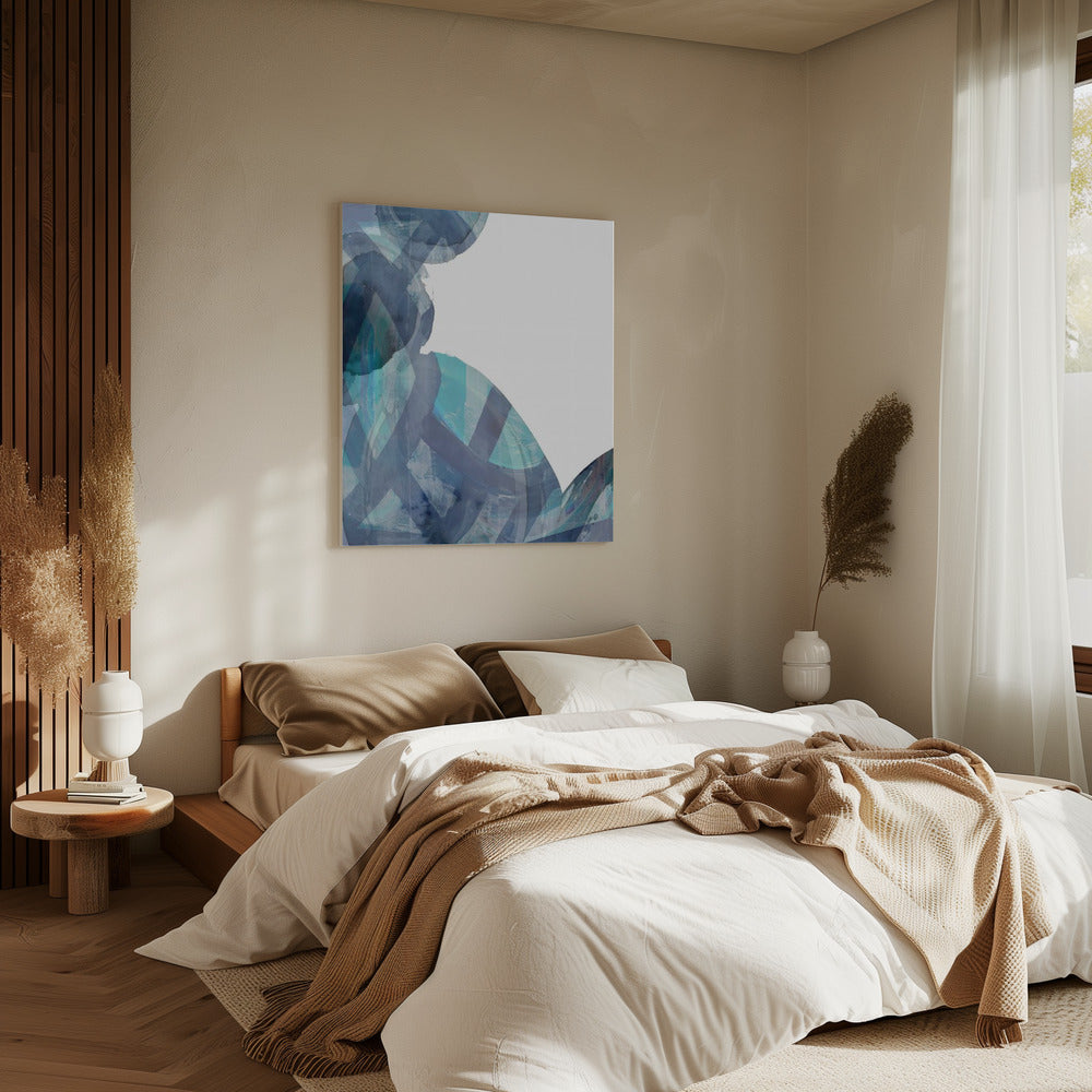 Blue Abstract Swirls 1 | Canvas