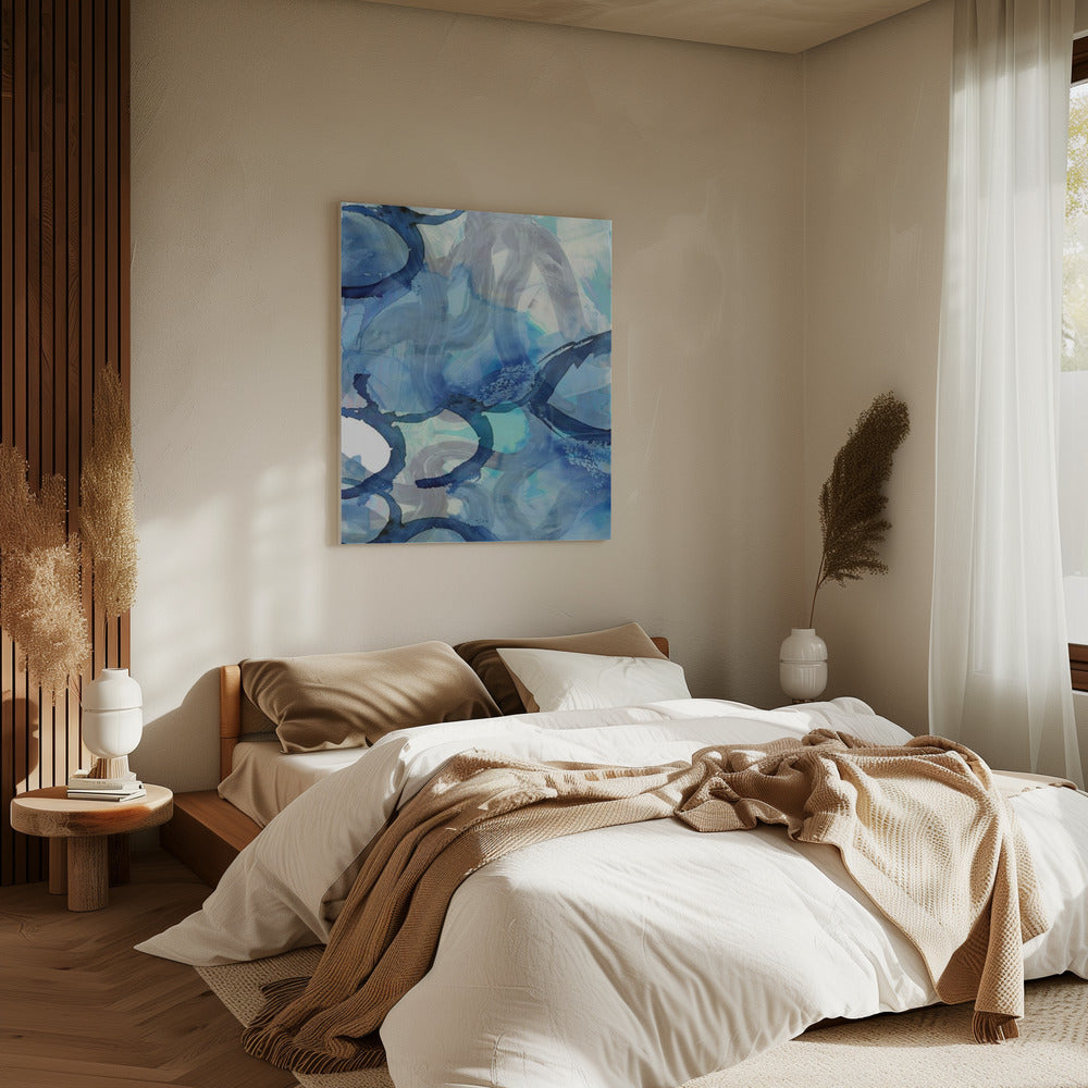 Blaue abstrakte Wirbel 2 | Leinwand