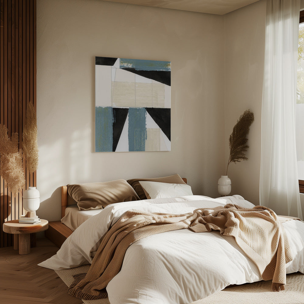 Abstrakte blaue Formen Nr. 2 Druck | Leinwand