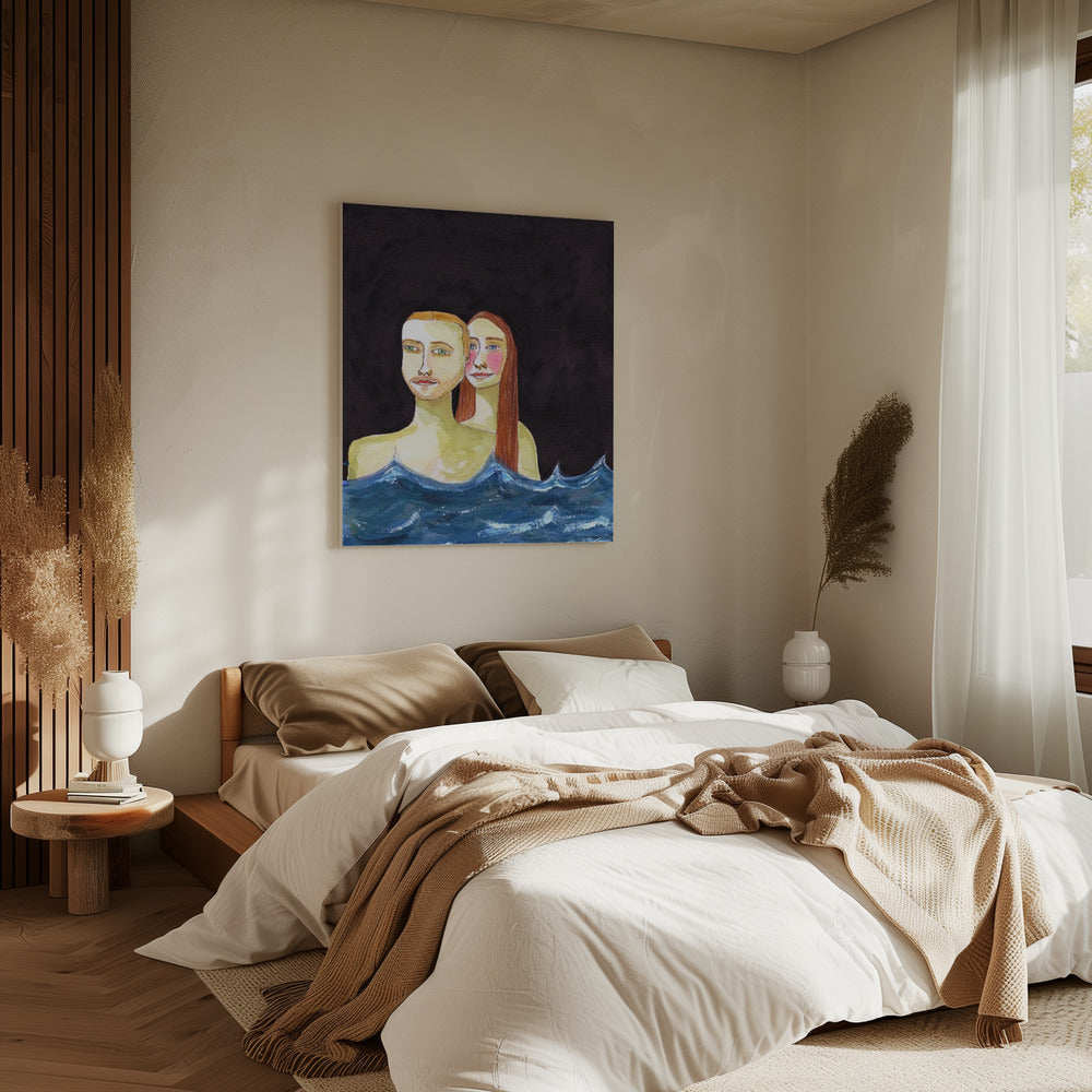 Das schwimmende Paar | Leinwand