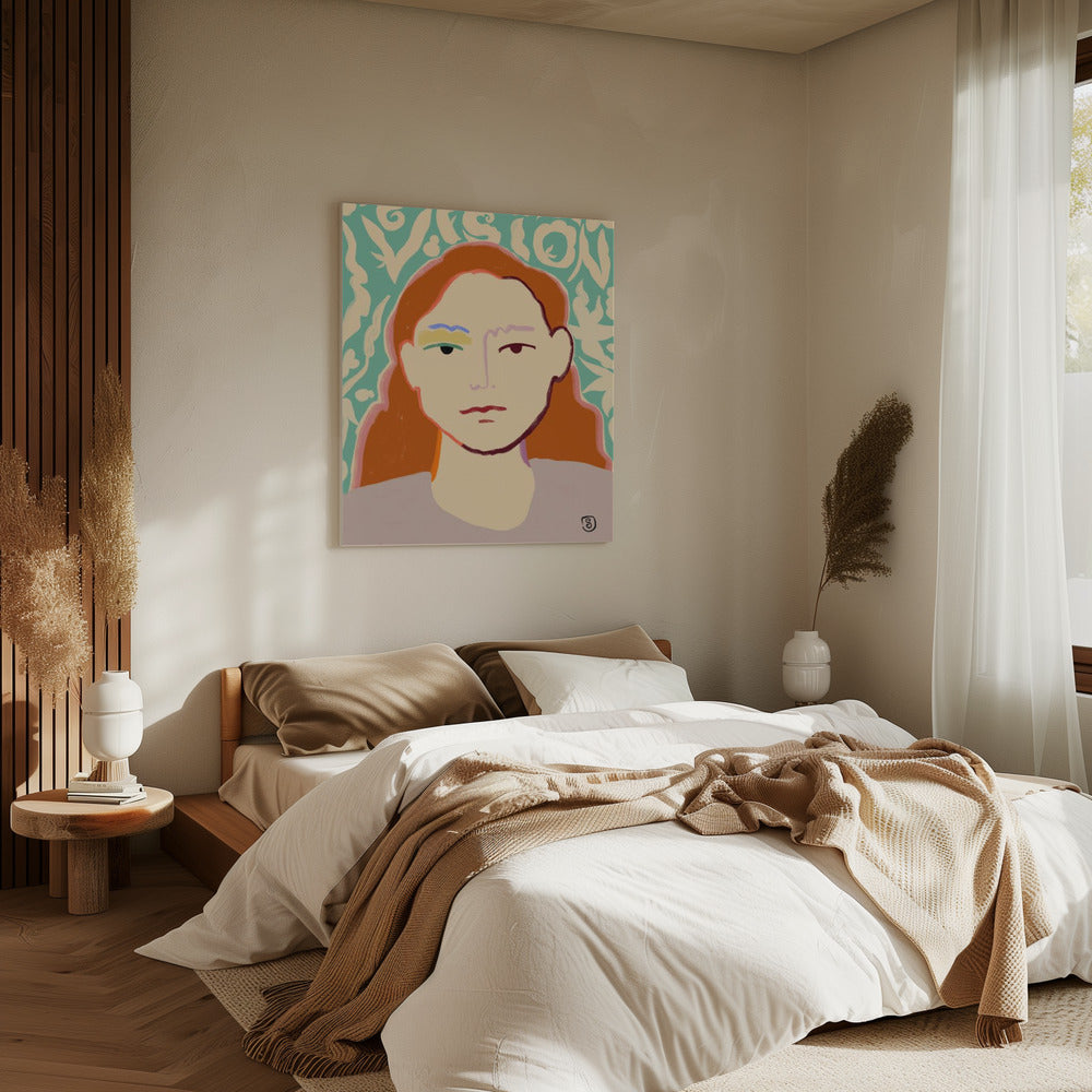 Stylized Face With Earthy Tones | Canvas