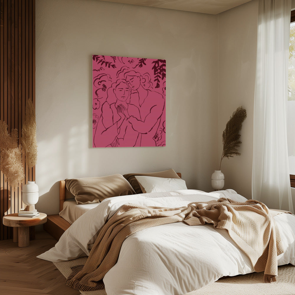 Holding Hands Pink | Canvas