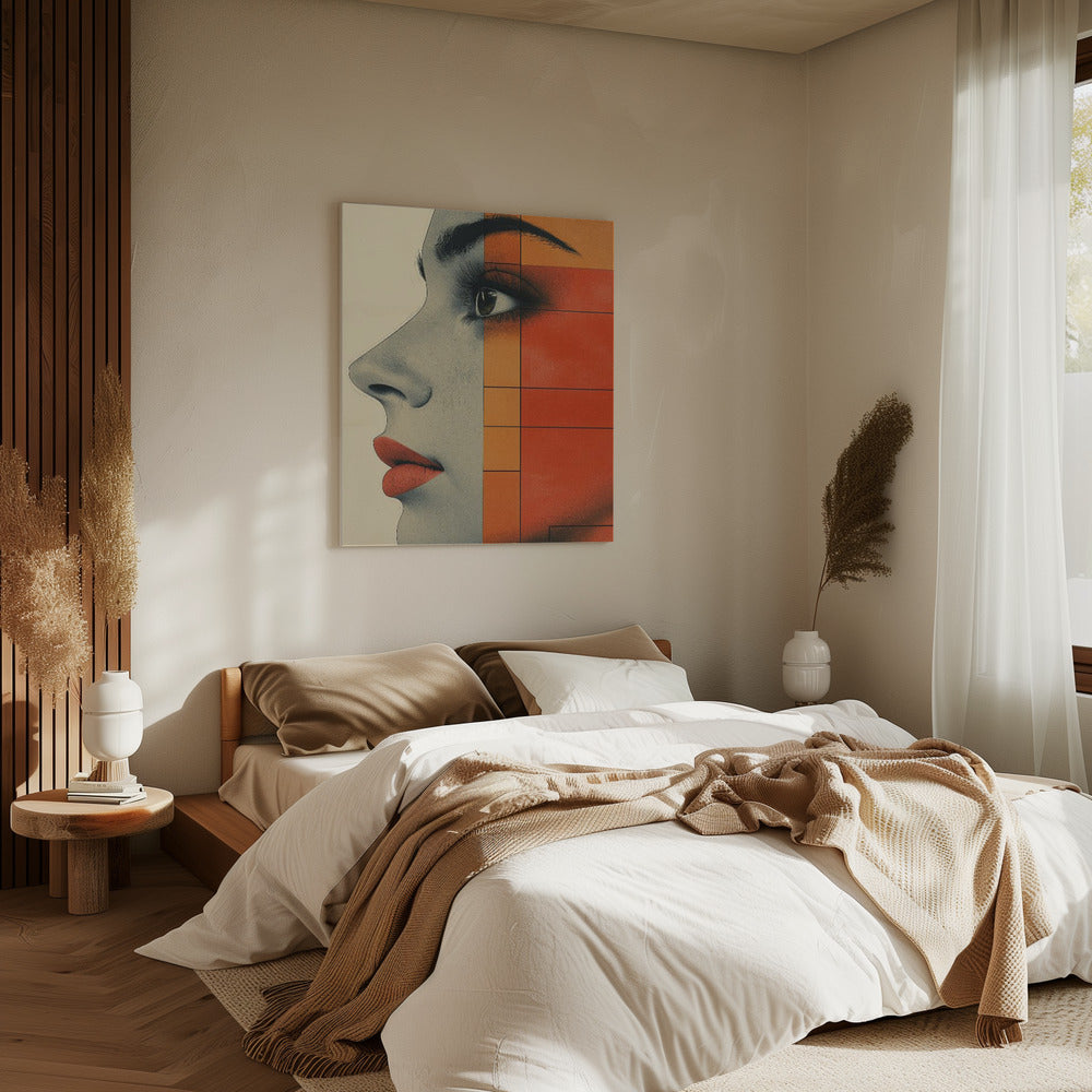 Vintage Poster mit Frauengesicht (4) | Leinwand