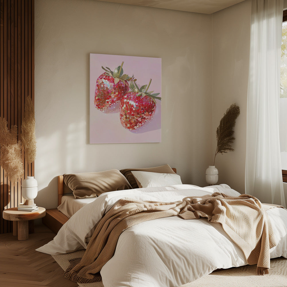 Funkelnde Erdbeeren | Leinwand