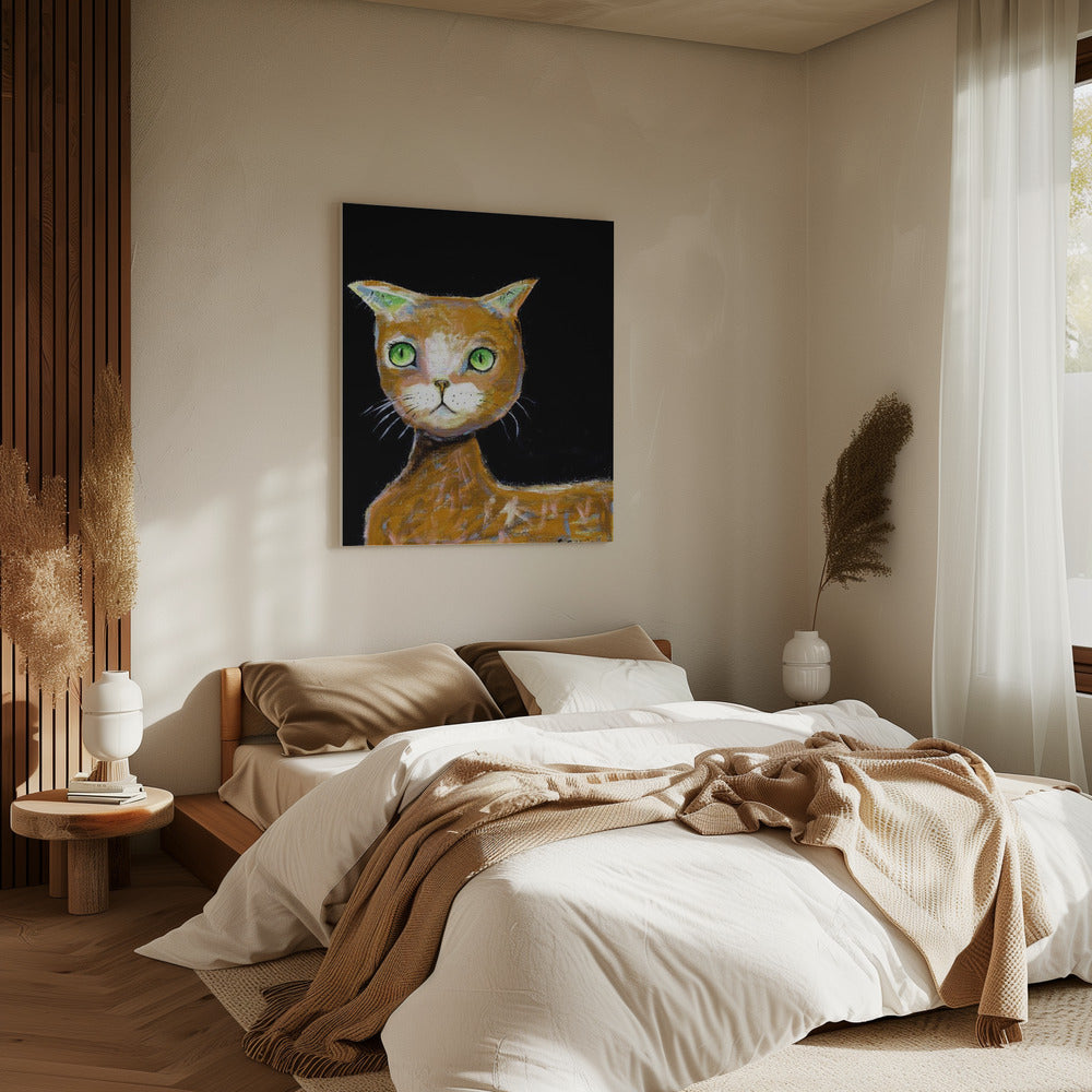 The Brown Big Eyed Cat | Canvas