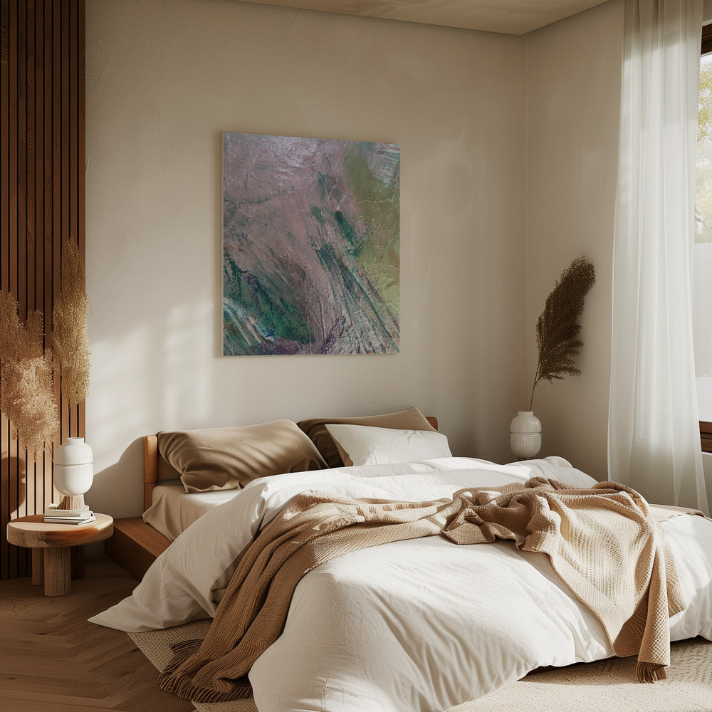Mystische rosa Pinselstriche | Leinwand