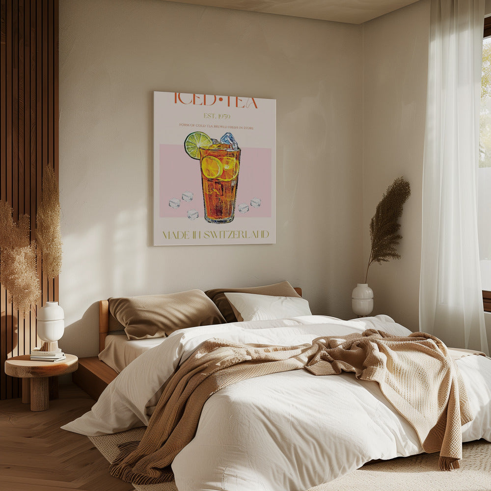 Erfrischendes Glas Eistee | Leinwand