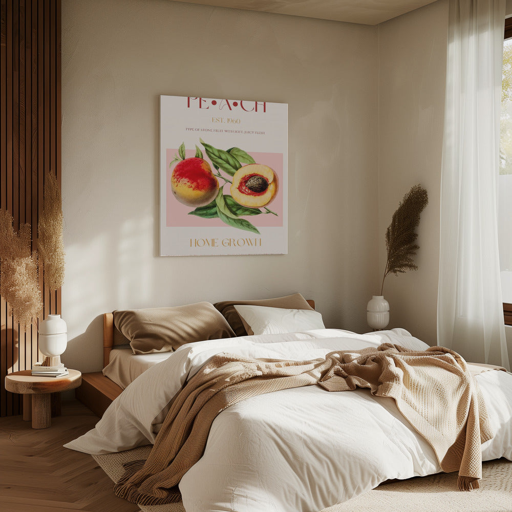 Pfirsich-Illustration im Vintage-Stil | Leinwand