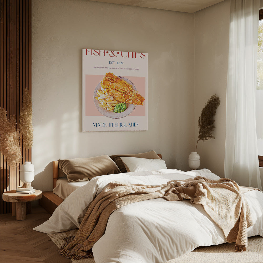 Klassisches Fish and Chips Gericht | Leinwand