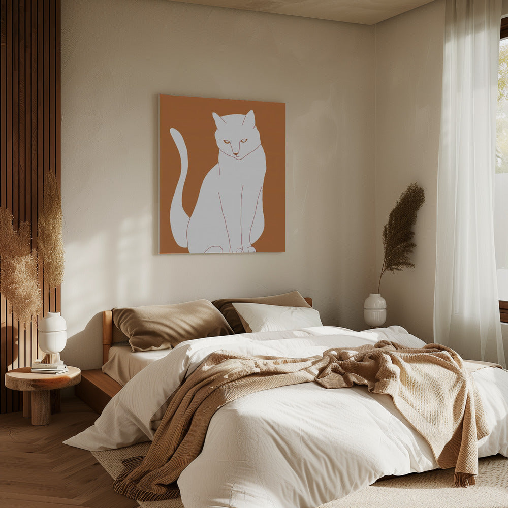 Weiße und orange Katze | Leinwand