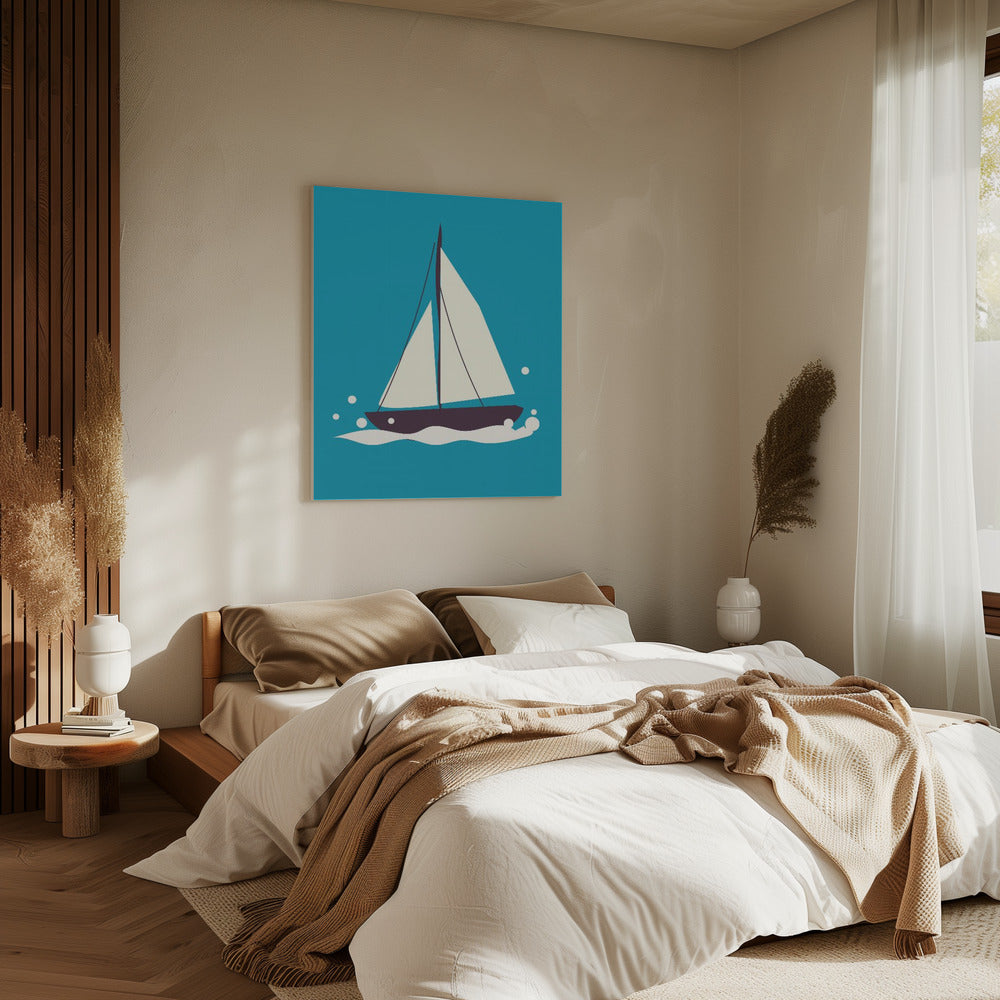Segelboot auf dem Meer | Leinwand