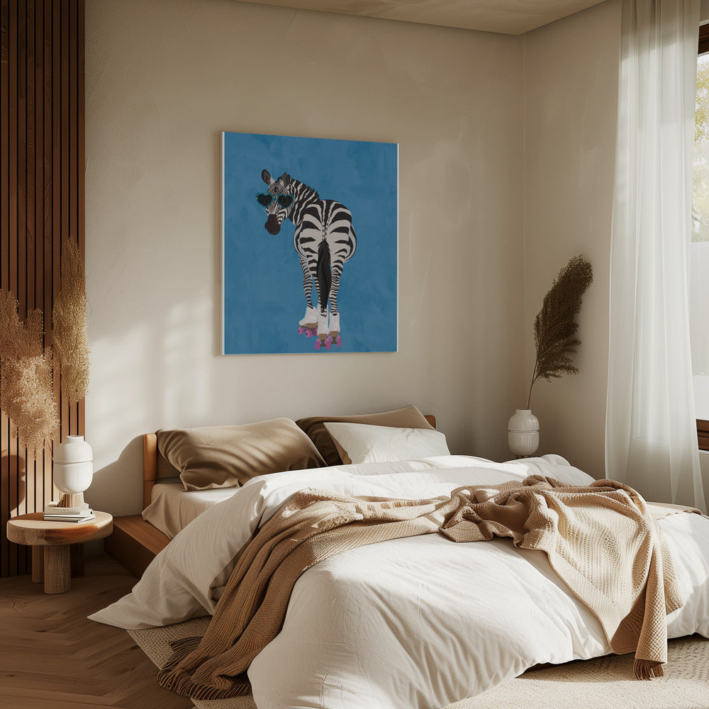 Rollschuh Zebra blau | Canvas