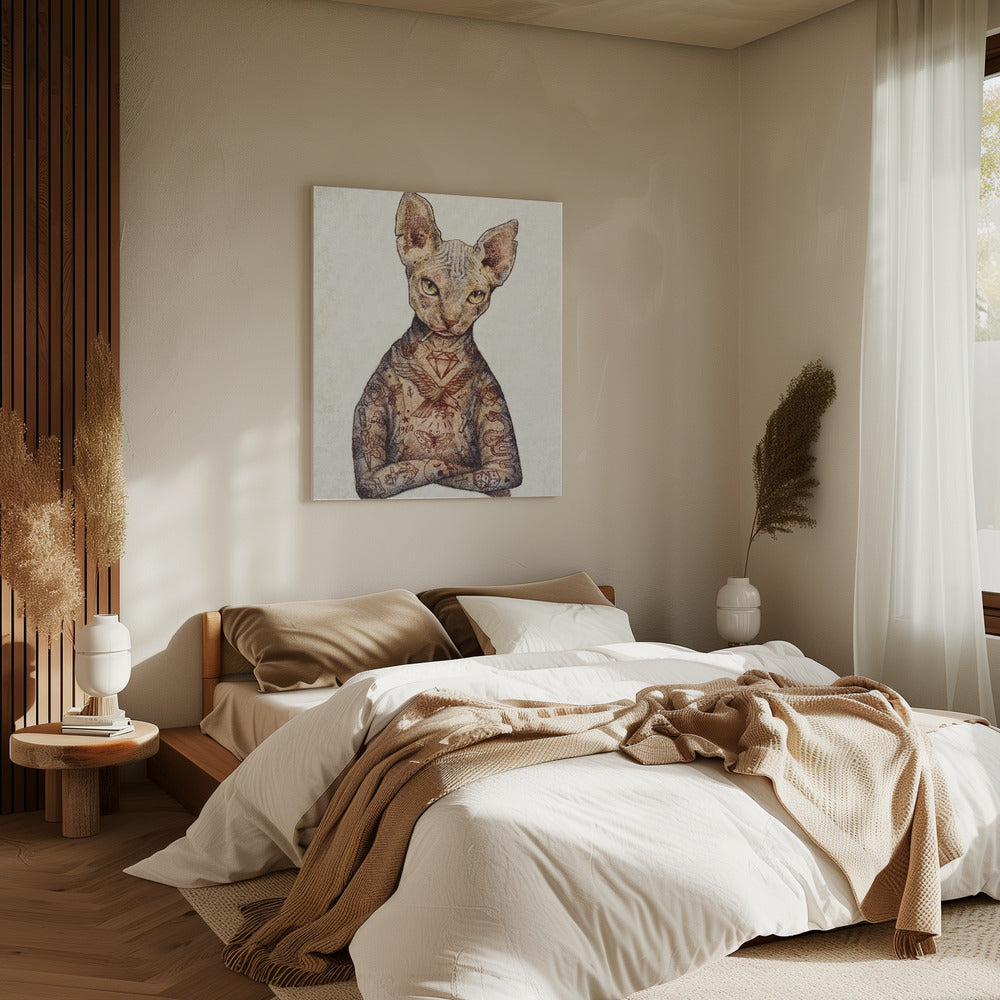 Stylish Tattoo Cat | Canvas