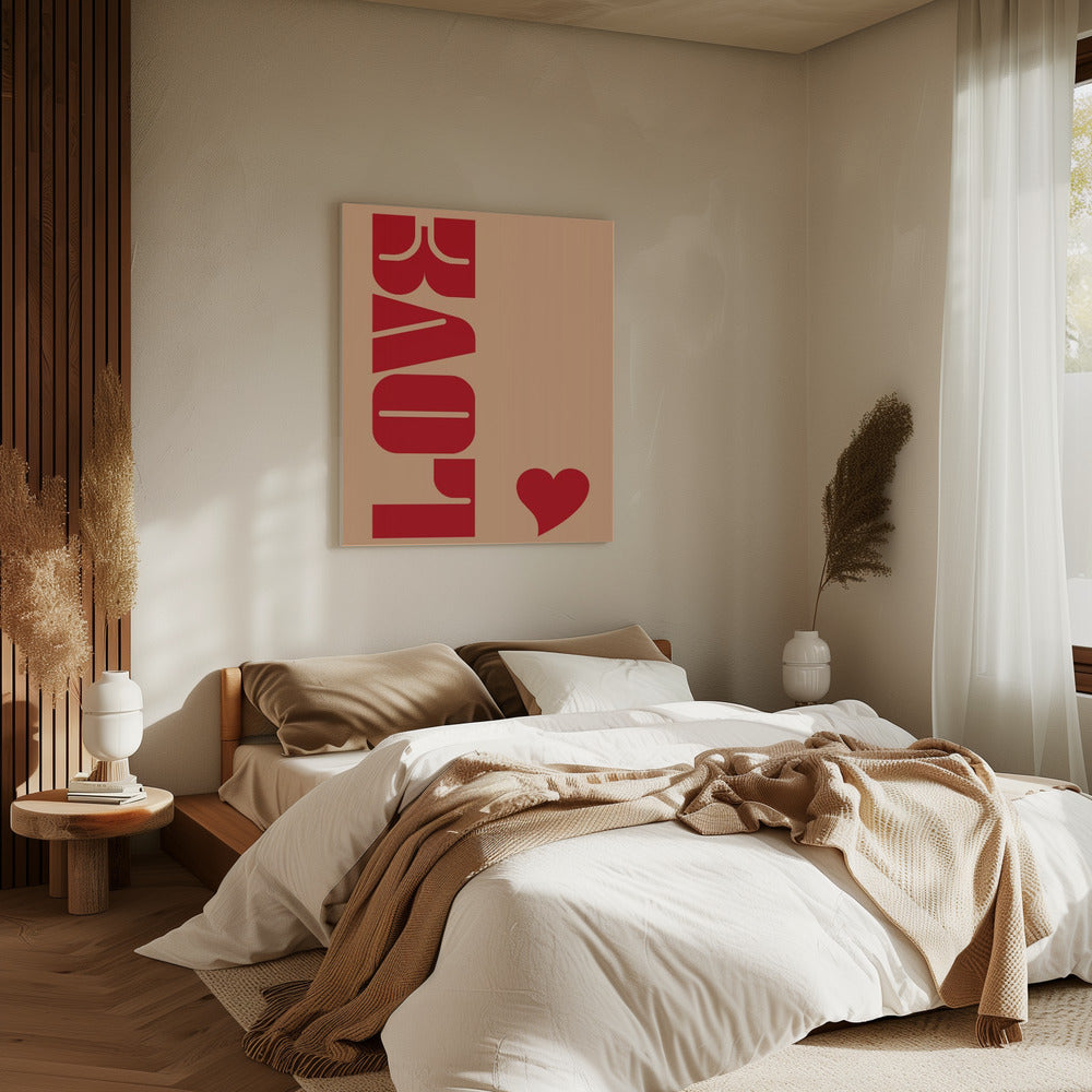 Roter fetter Schriftzug | Leinwand