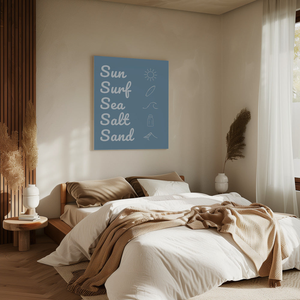 Sun Surf Sea Salt Sand Dark Blue | Canvas