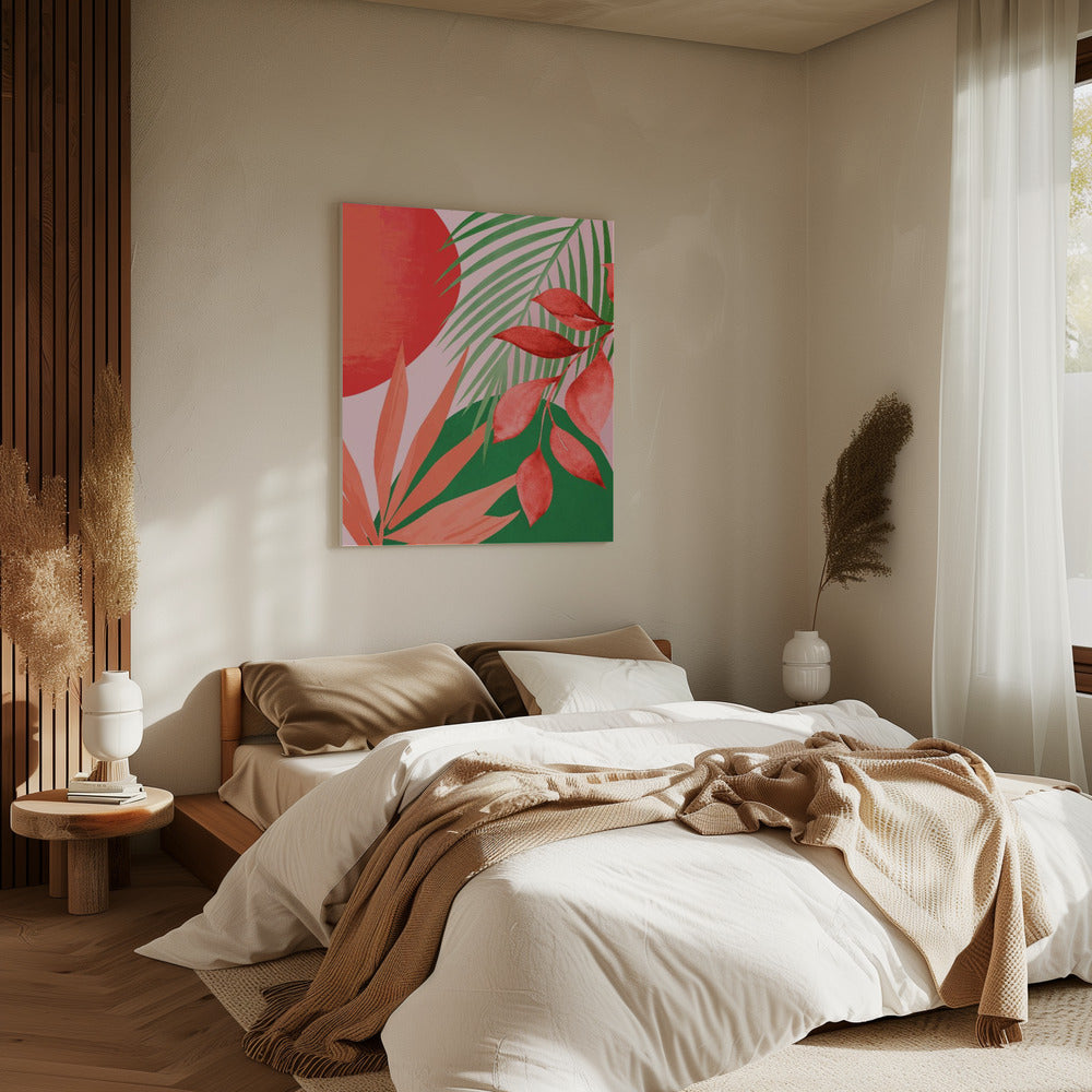Abstrakte Kunst Tropischer Garten | Leinwand
