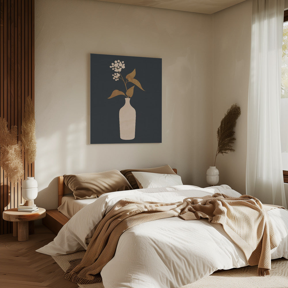Minimale abstrakte Kunst Vase Blume | Leinwand