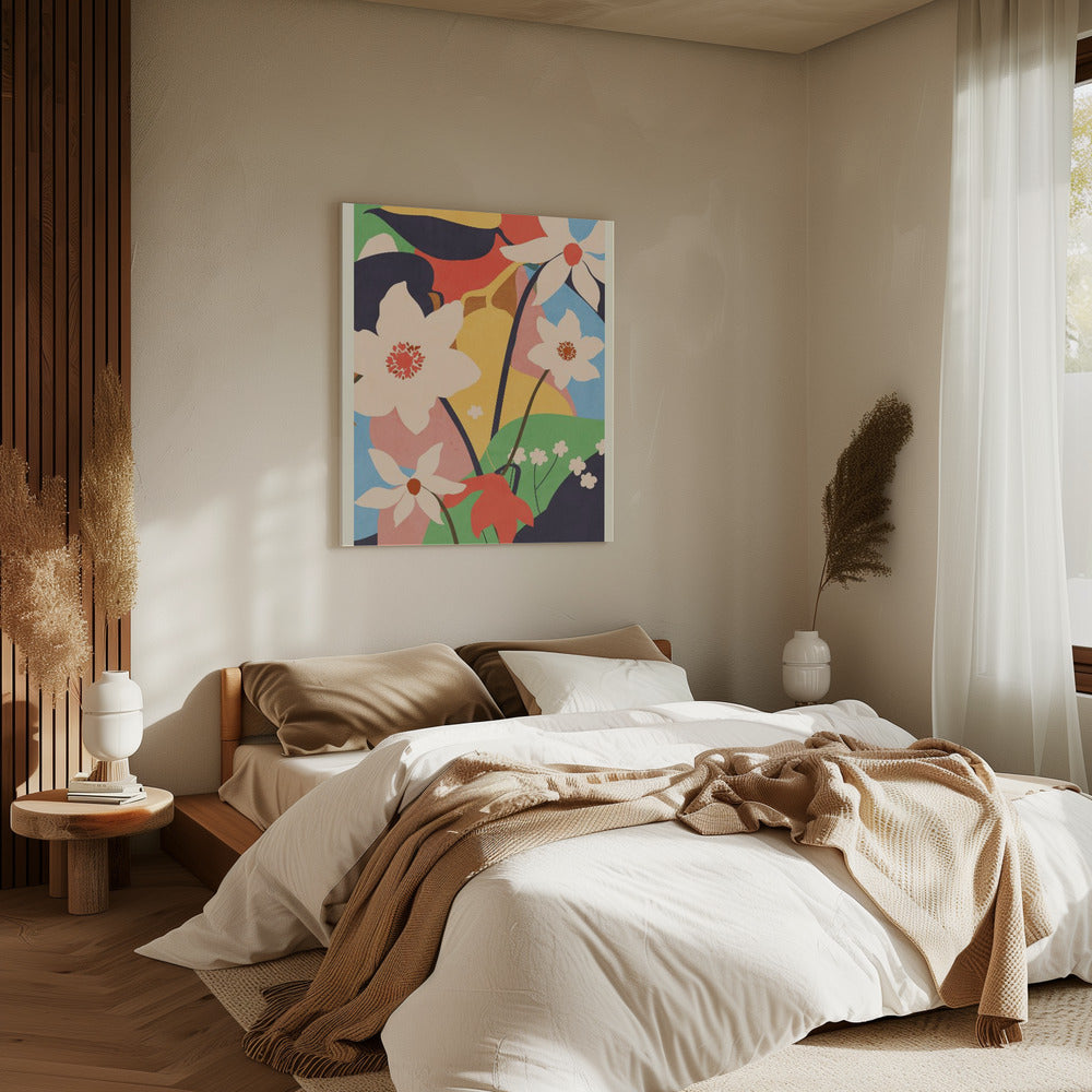 Abstrakte Kunst Landschaft Blumen | Leinwand