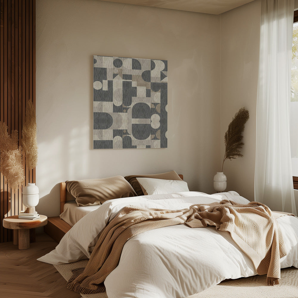 Geometrisches Muster mit verschiedenen Formen | Leinwand