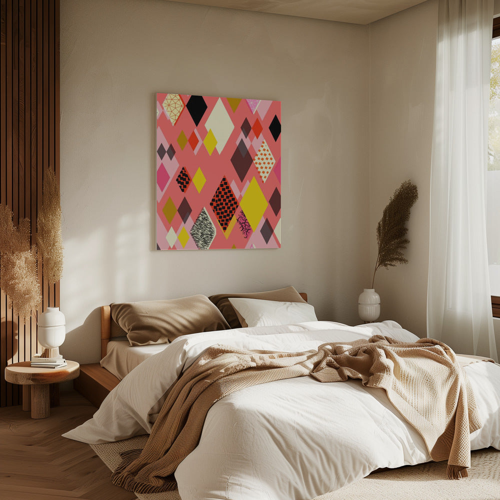 Geometric Patterns With Colorful Diamonds And Shapes | Canvas