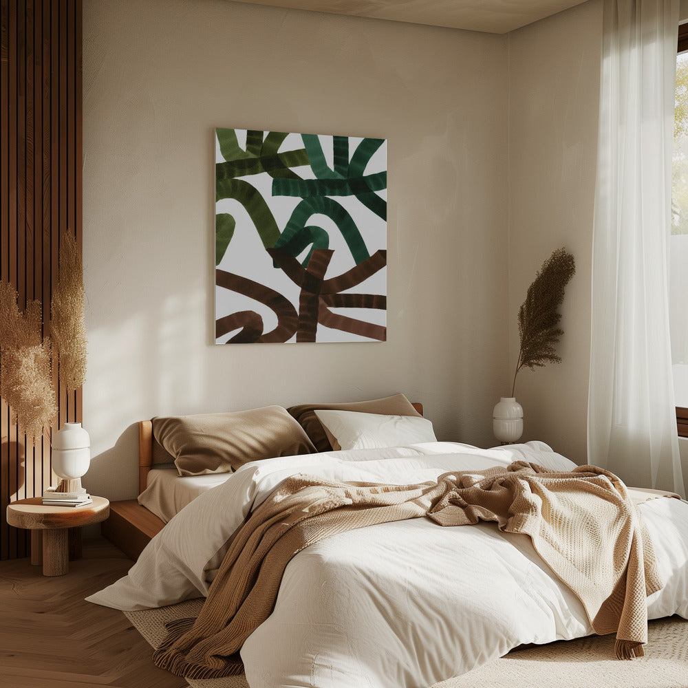 Intertwining Lines On A White Background | Canvas