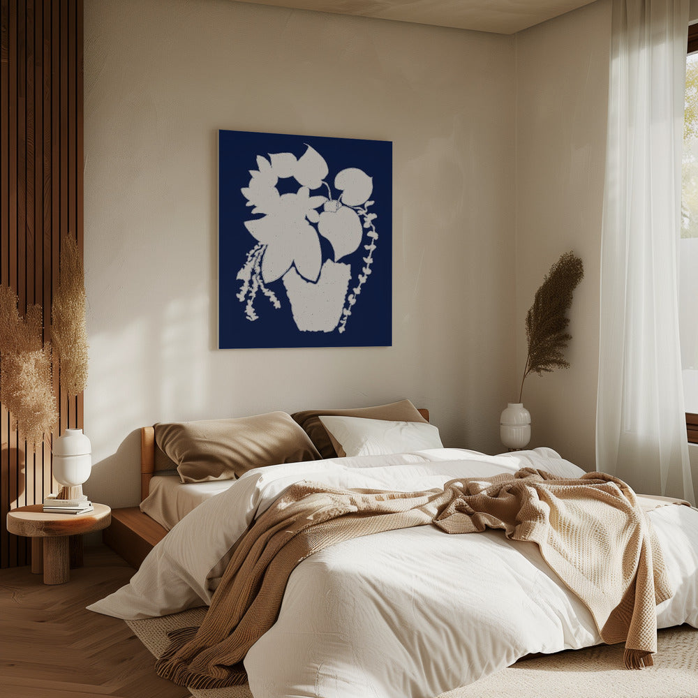 Florale Silhouette einer Pflanze | Leinwand