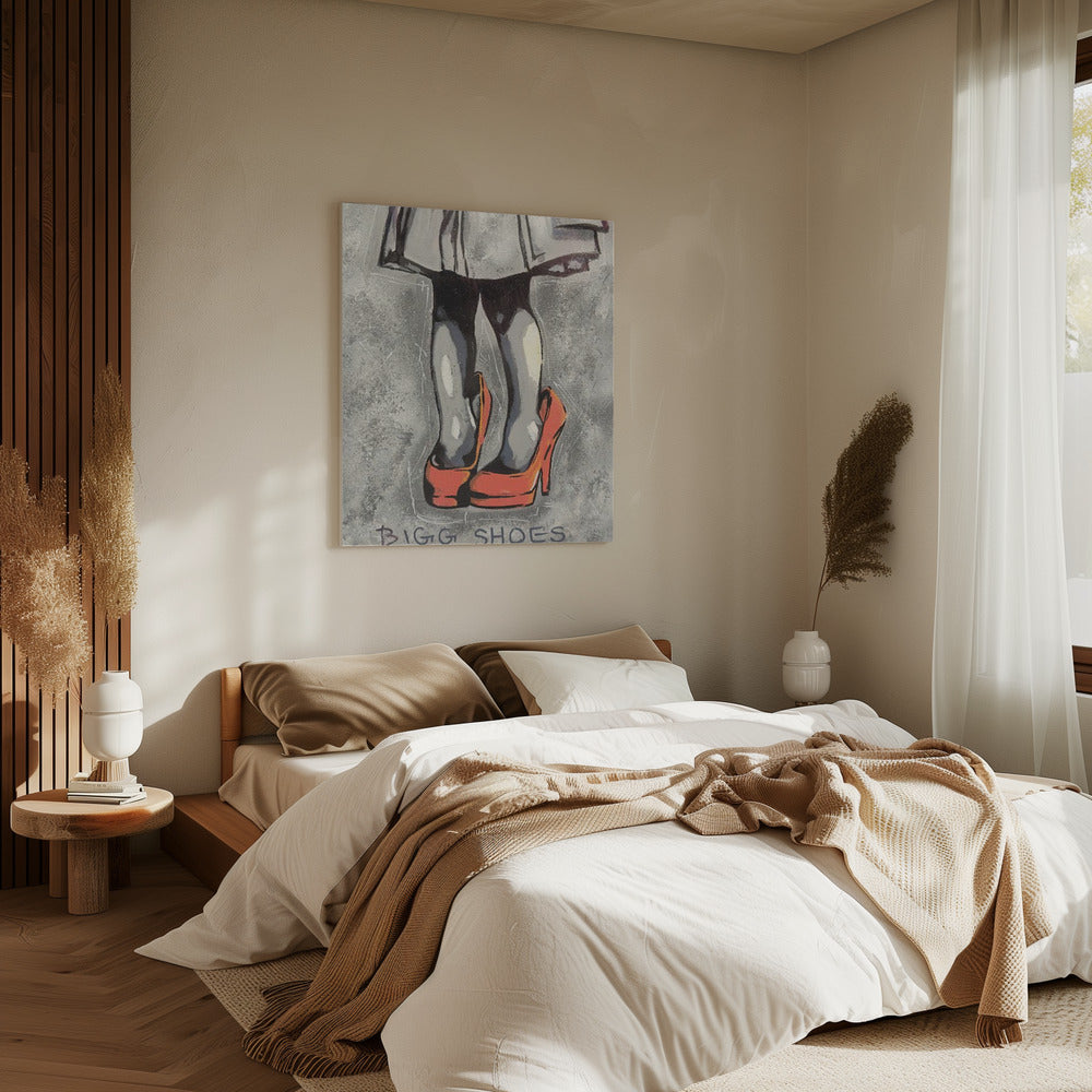 Child Wearing Oversized Red High Heels | Canvas