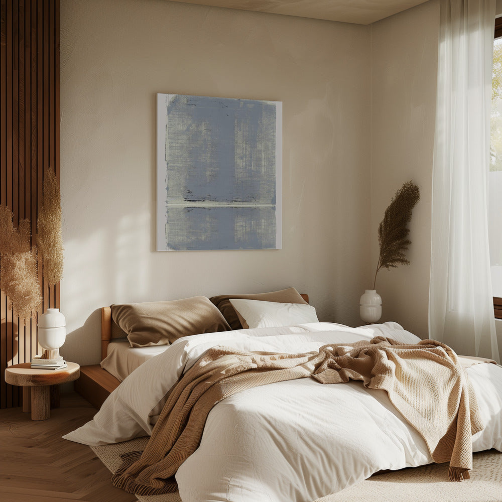Minimalist Grey Abstract with Horizontal Line | Canvas