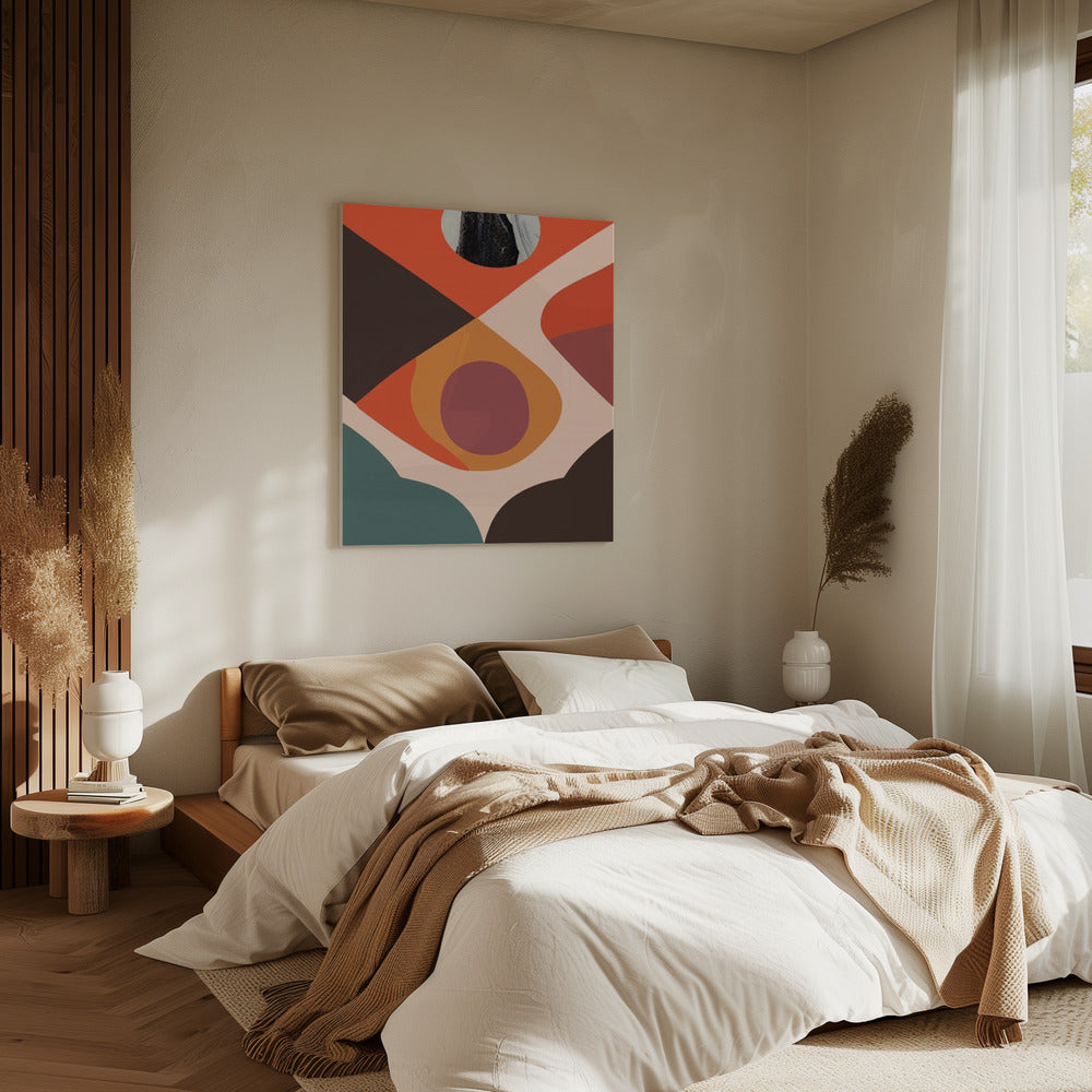 Geometrische Formen und gedeckte Farben | Leinwand